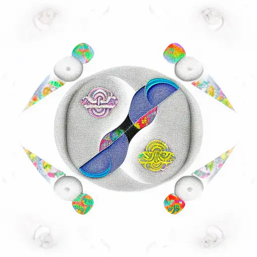 Yin Yang Three Love Hearts