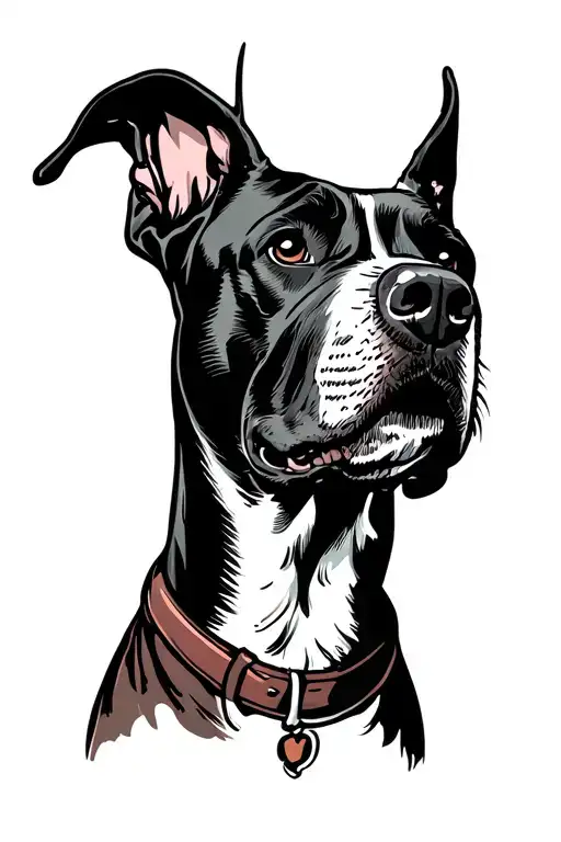 4 Great Dane Head All Pole
