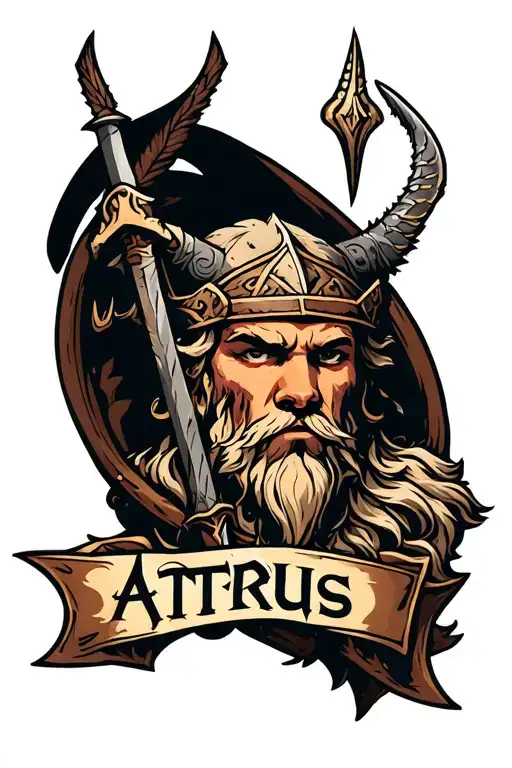 Norse Mythology Inspired Tattoo With The Name Atreus