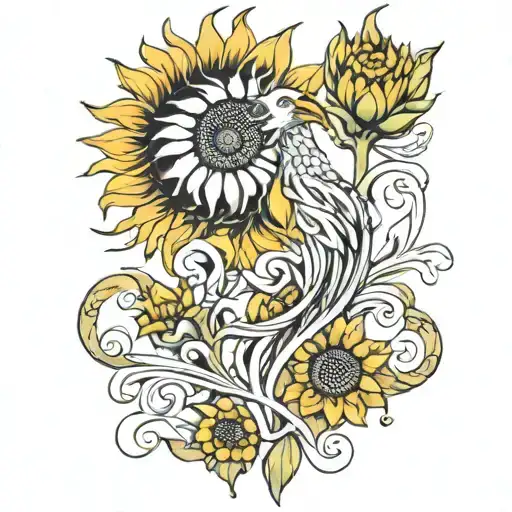 Sunflower Phoenix Emerging