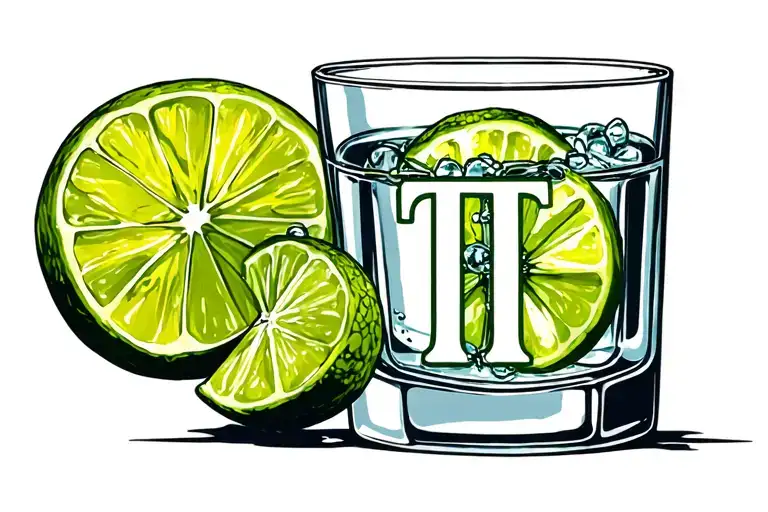 Vodka Shot With Lime And Hidden Tt Initials
