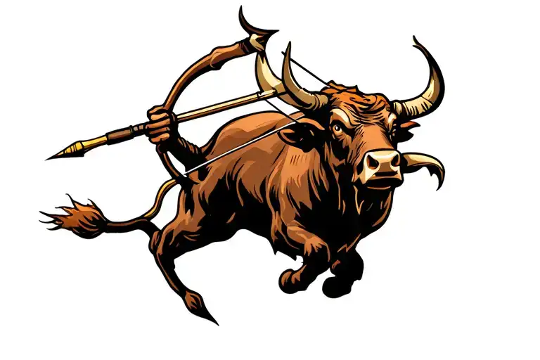 Bull Archer Shooting An Arrow