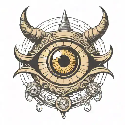 An Demon Eye With A Dial In The Center Of The Pupil