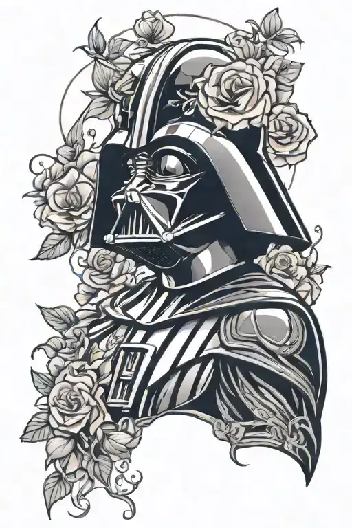 Feminine Darth Vader With Flowers