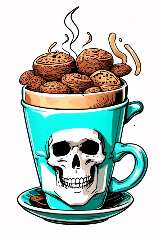 Skeleton Coffee Cup Filled