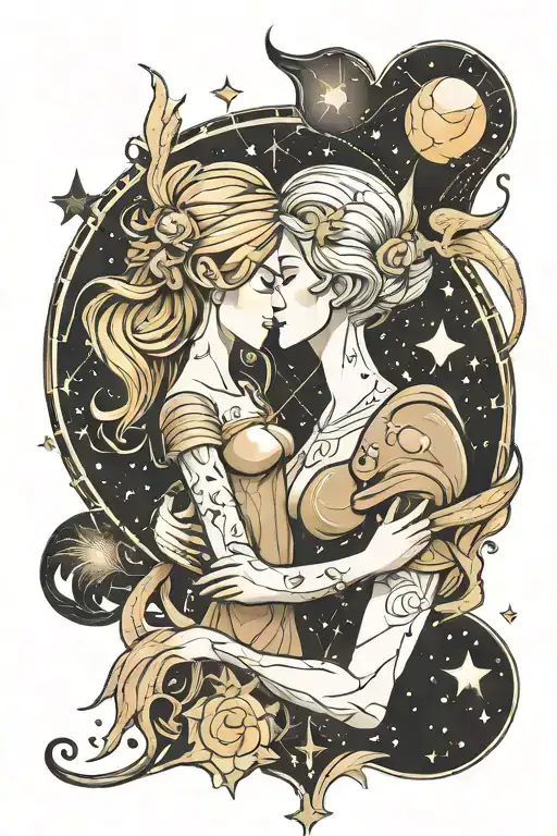 Virgo And Cancer Constellations Mother And Daughter
