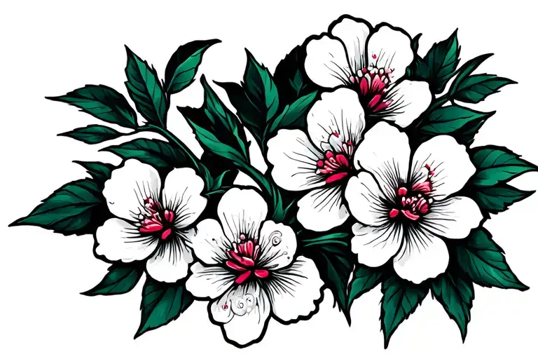 Cherry Blossom Tattoo With Tribal