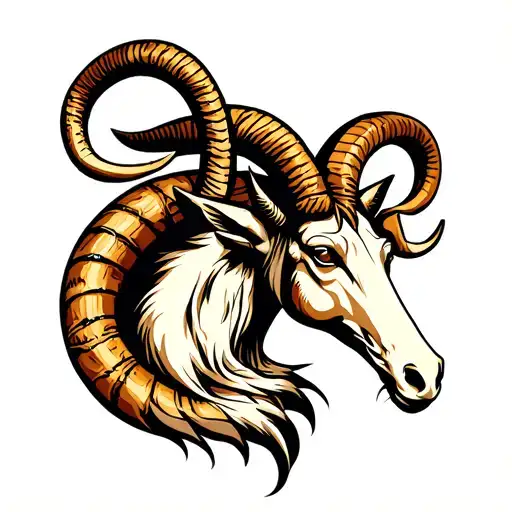 Capricorn And Aries Symbol With Old