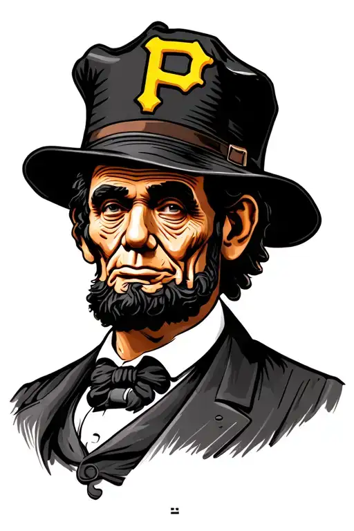 Abe Lincoln Wearing Pittsburgh Pirates Hat