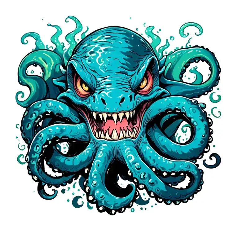 Kraken Underwater Attacking