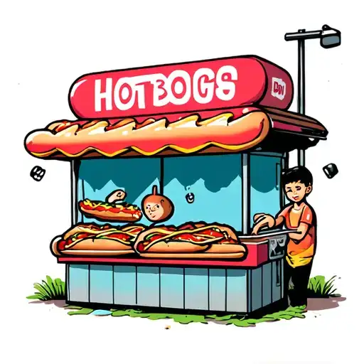 An Hotdog Stand Selling Newborns To An Eye With Legs And Arms