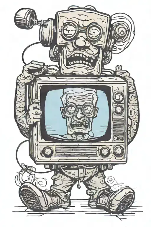 Man With Retro Tv For A Head