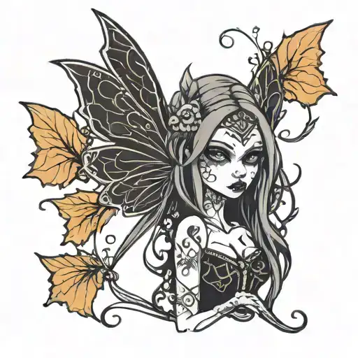 Dark Gothic Fairy With Almost Skeletal Or Thorny Wings