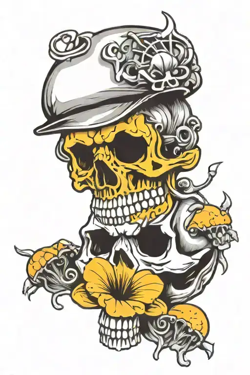 Gota Skull And Mushrooms