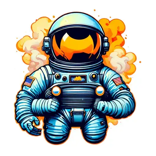 Astronaut Car Smoke