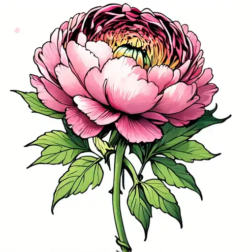 Peony Flower Intertwined