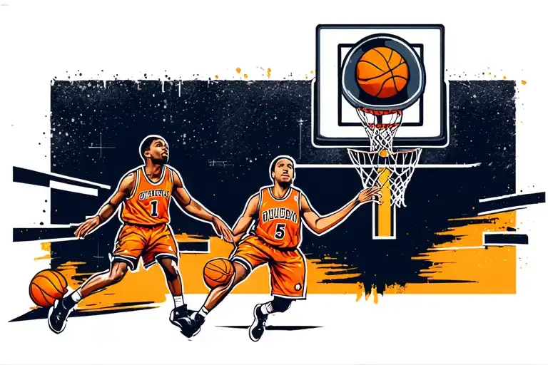 Basketball With Jersey And A Cross And Joshua Going Vertical