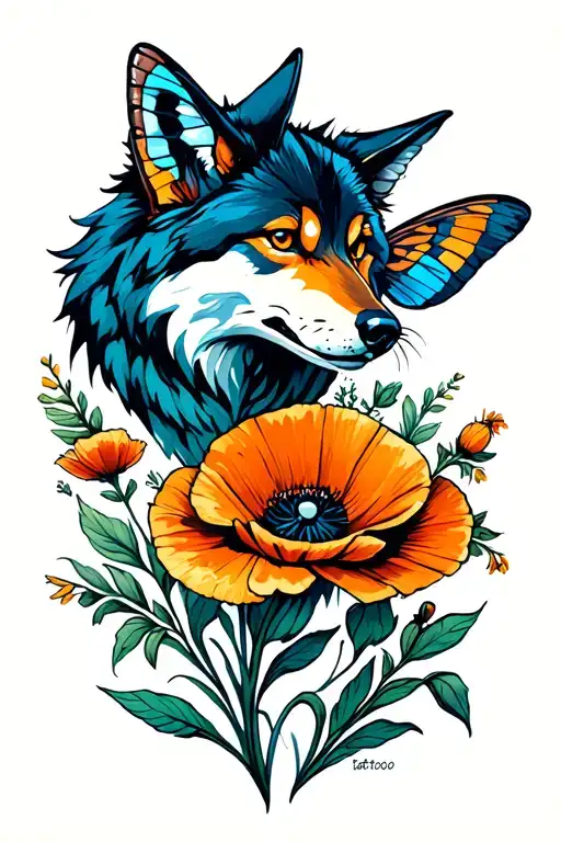 Moth And Wolf Poppies