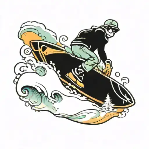 Seasonal Winter Snowboarding And Summer Surfing