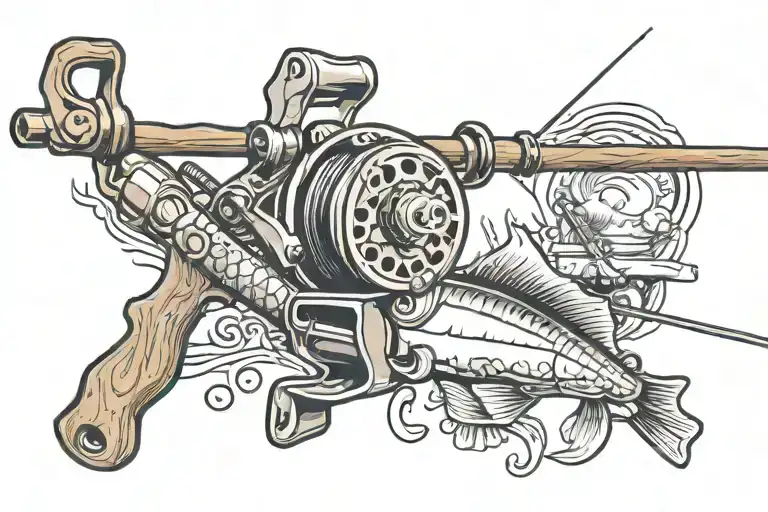 Camping And Fishing Rod And Reel