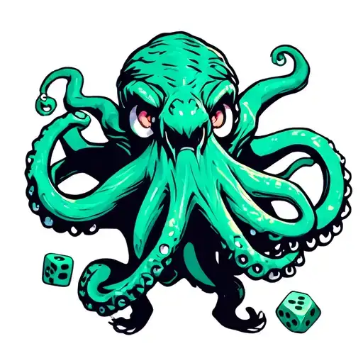 Kraken Holding Dice Rolling