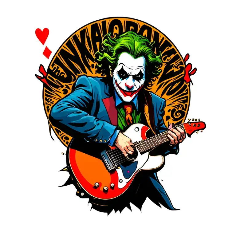 Joker Playing Card Playing Guitar