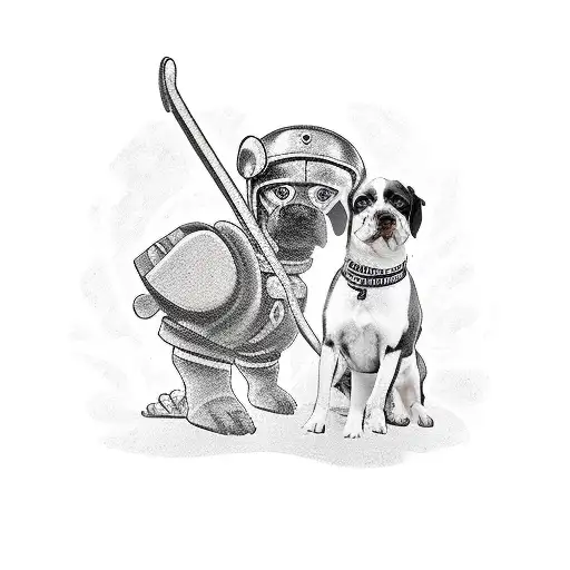 Human Spartan Holdin A Dog On Leash