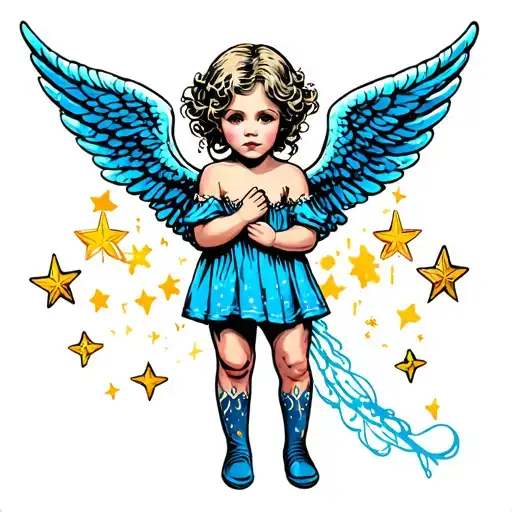 Angel Baby Stars Without Face