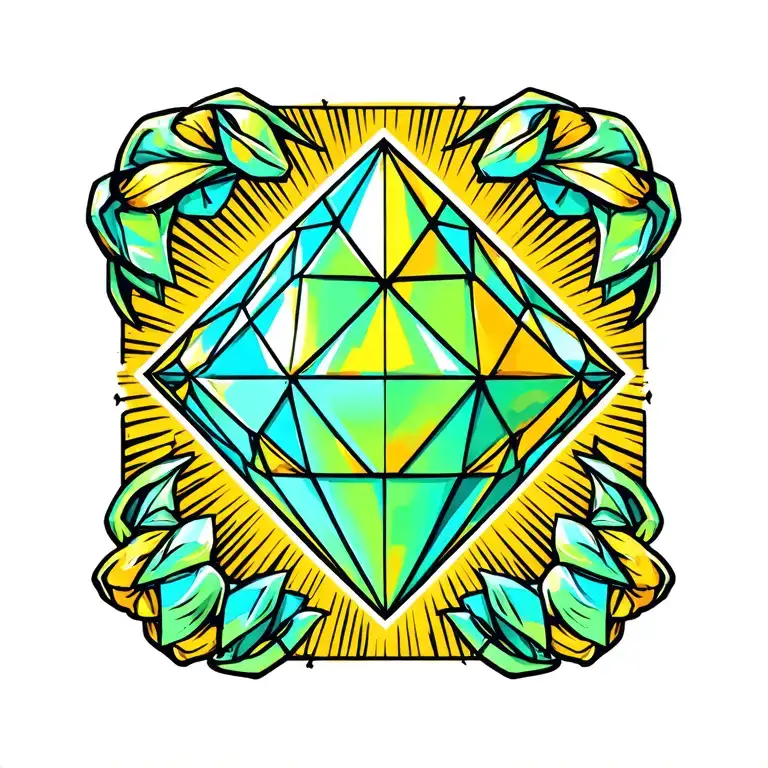 Diamond Outline Looking 3D