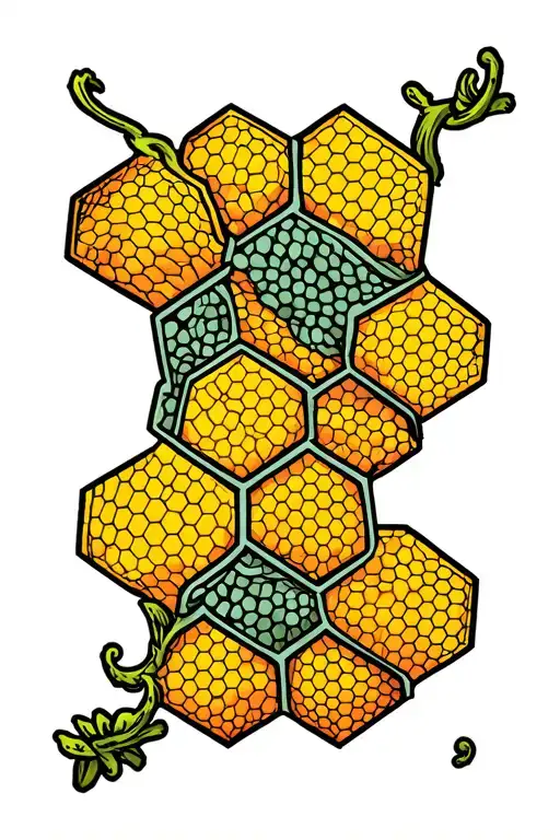 Honeycomb Arm Sleeve Tattoo Design