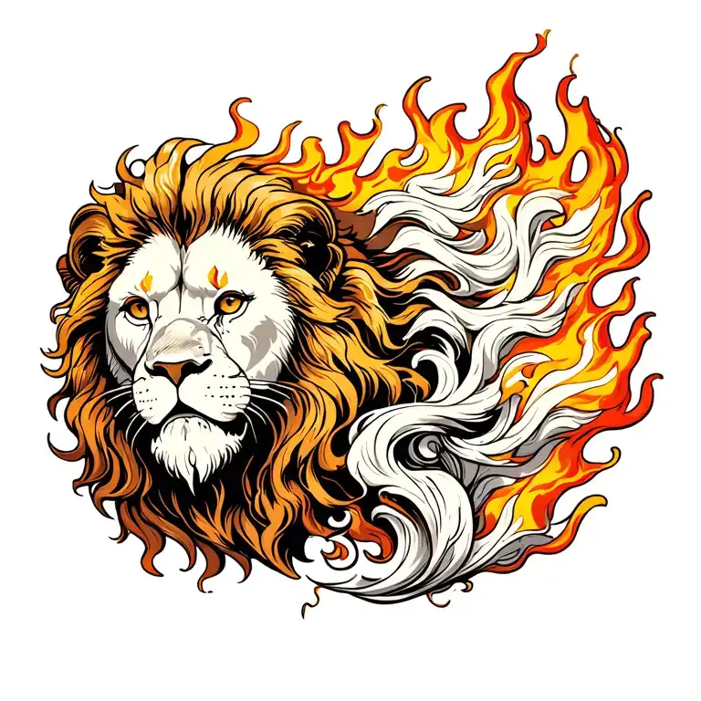 Leo Zodiac Sign Engulfed In Flames Engulfing