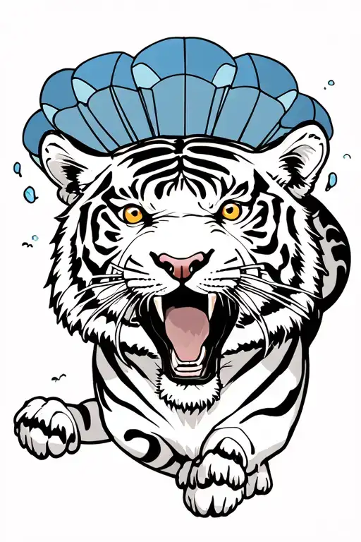 Tiger That Makes Parachute Falling