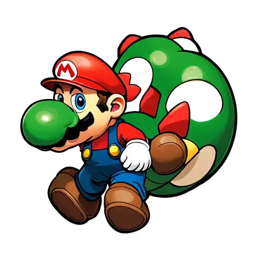 Super Mario Riding Yoshi