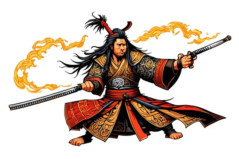 Samurai Warrior Wielding