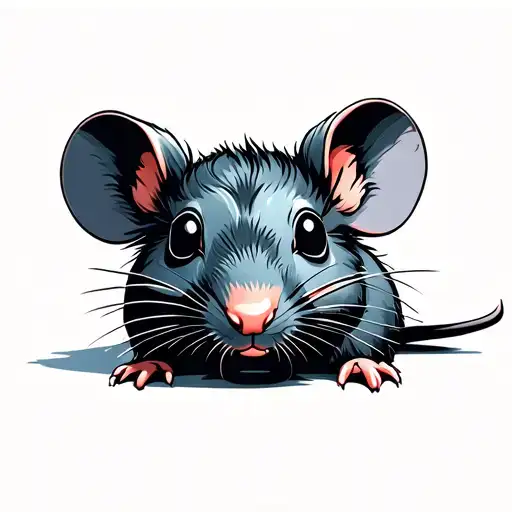 Create The Outline Of A Rat With Intricate Design