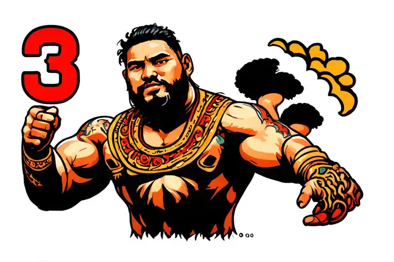 Number 3 In Samoan Design