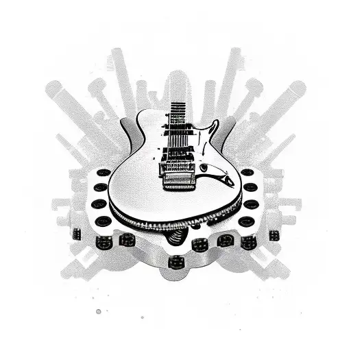 A Guitar Made Up Of Motorcycle Chains And Sprockets