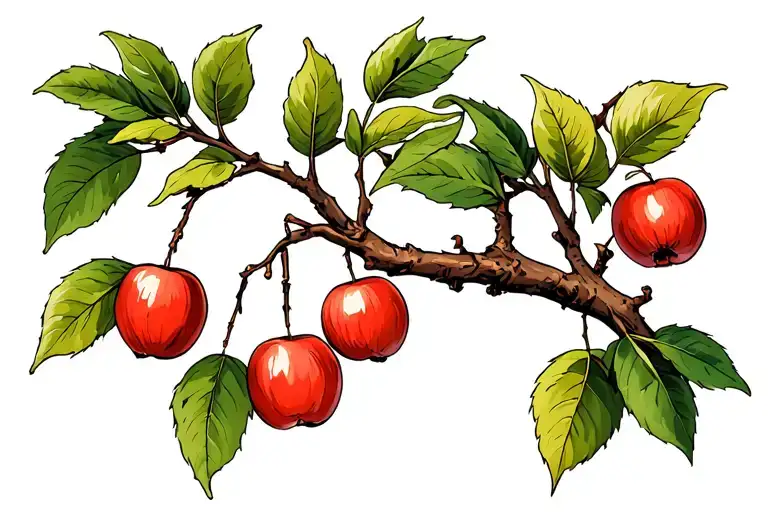 Tree Branch With Crabapple