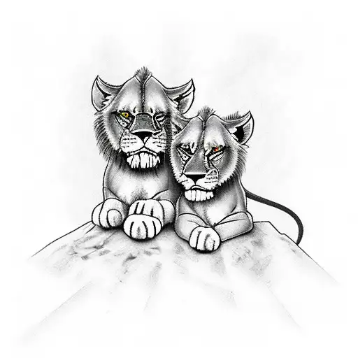 Proud Father Lions With Victory