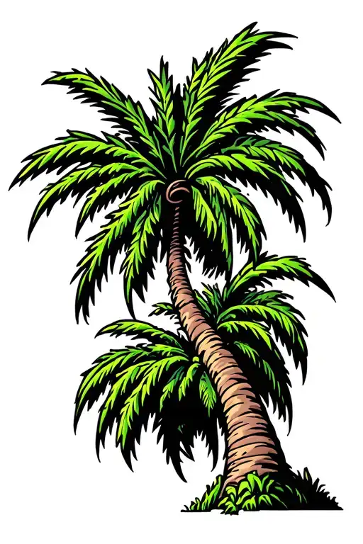 Orange Sharp Edge Palm Tree