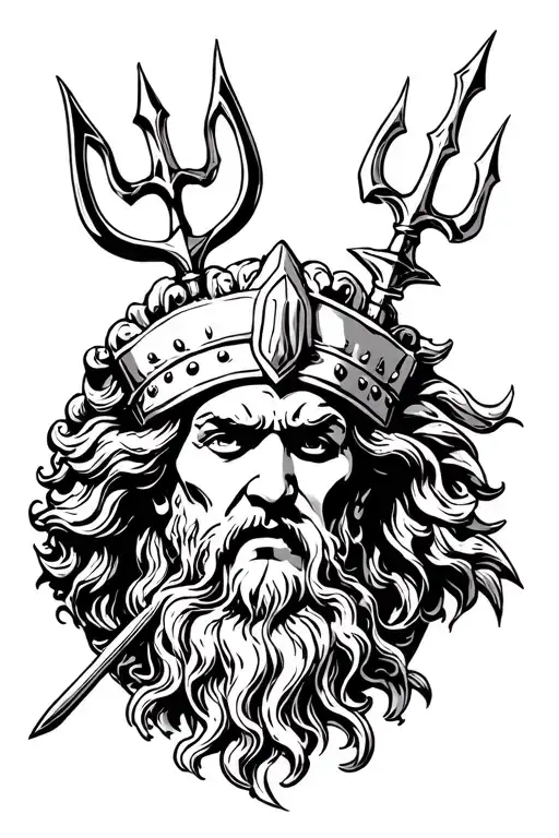 Spartiate Poseidon Trident God