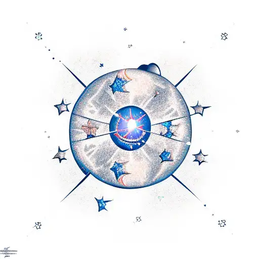 Stars And Moon With Iron Sight