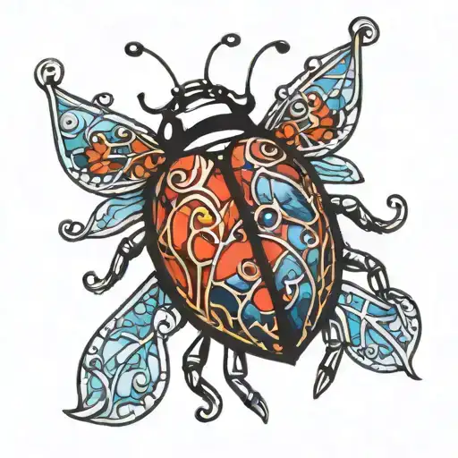 Ladybug Made Of Stained Glass