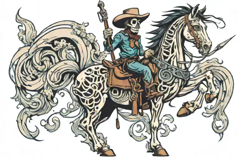 Cowboy Skeleton Horse