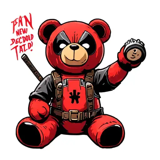 Ted The Teddy Bear Dresssed As Deadpoool