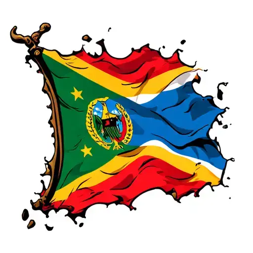 Haitian Flag Ripping Through Skin