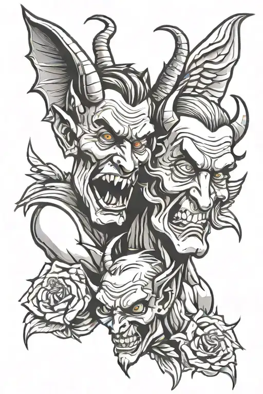 Devil And Angel Whispering In Ear