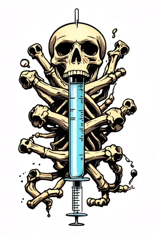 Syringe Filled With Sculls Addiction Recovery