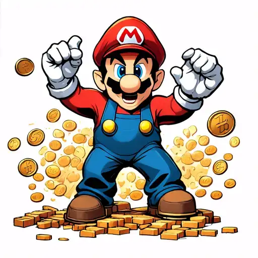 Mario Brothers Villain Characters Busting Through Bricks And Coins
