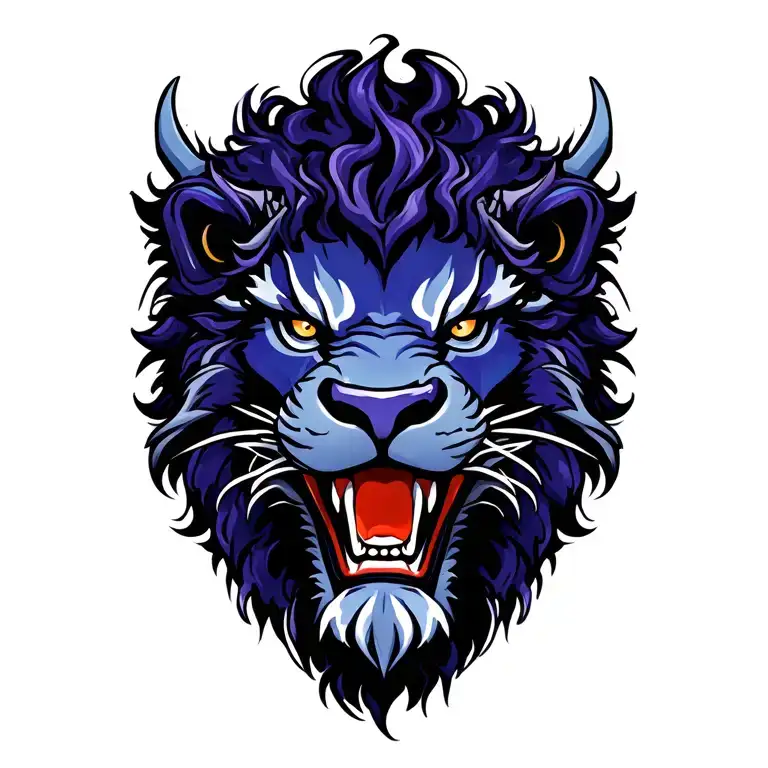 Dragon And Lion Face